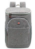 תיק גב צידנית SWISS Snow 30 ליטר, חזית עם תא קדמי ורוכסנים מבודדים, בד פוליאסטר, אפור