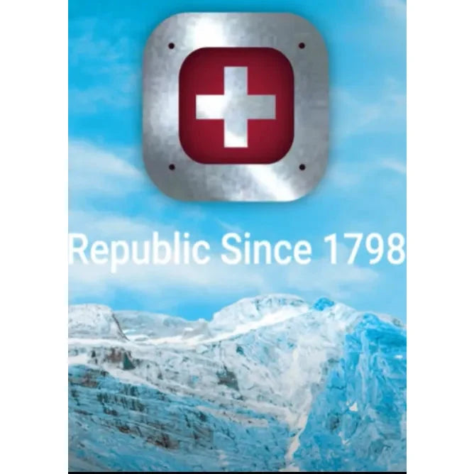 לוגו המותג SWISS Republic Since 1798 של תיק הגב הצבאי STAR 90L לחיילי סדיר ולמילואים בשטח