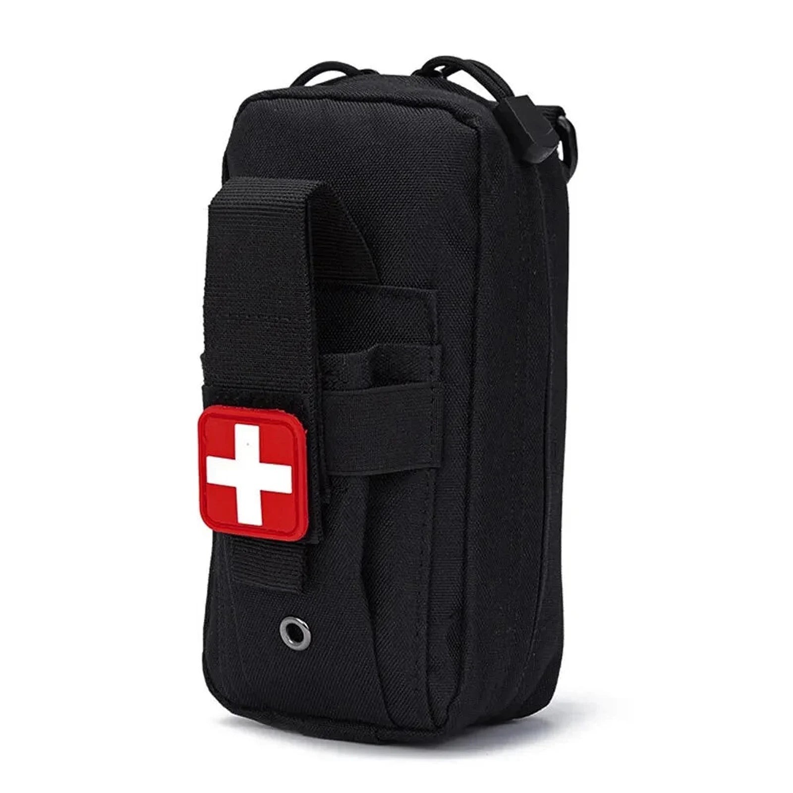 פאוץ טקטי לחגורה Swiss מניילון בצפיפות גבוהה בצבע שחור עמיד בקרעים ומים, מבט זווית