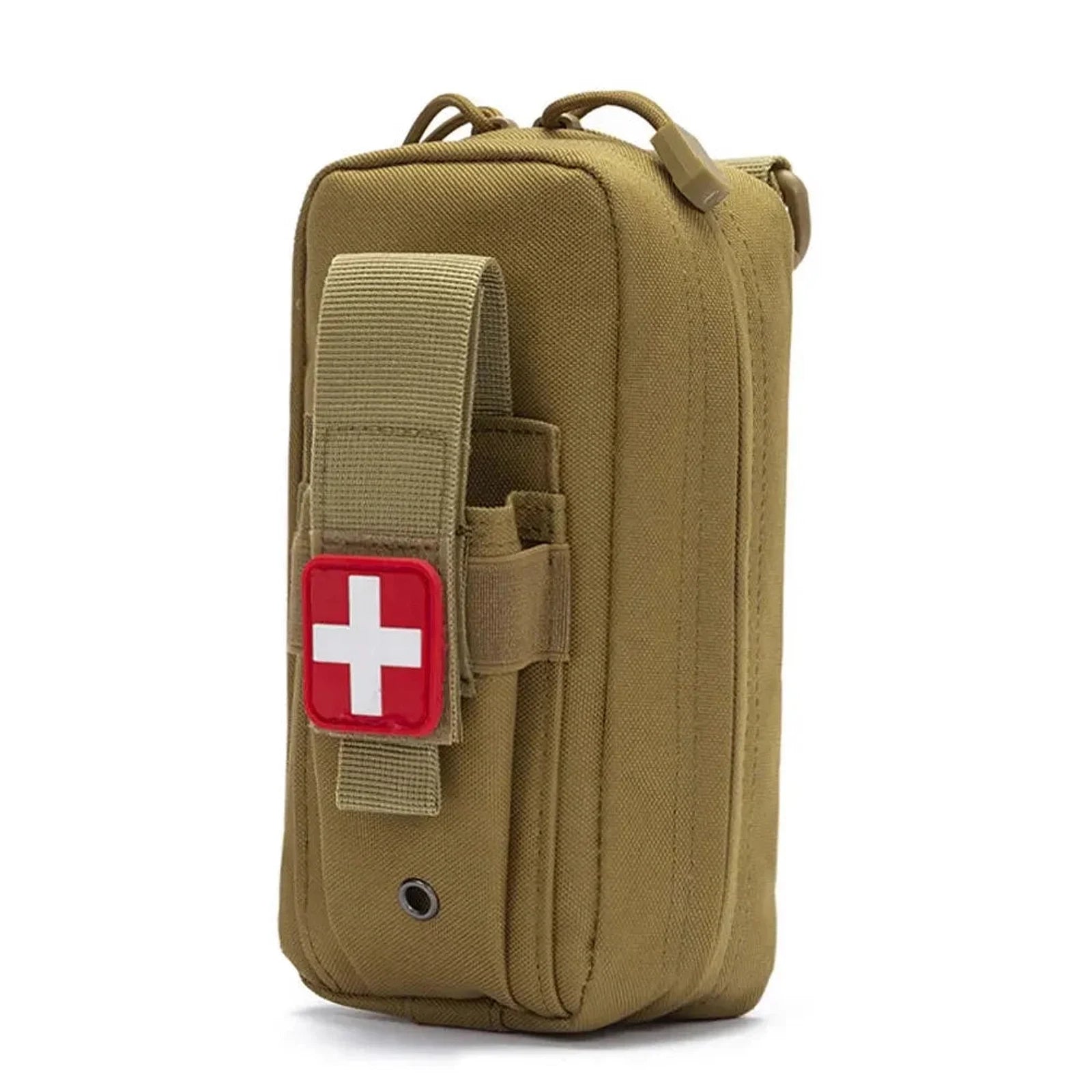 פאוץ טקטי לחגורה Swiss מניילון בצפיפות גבוהה בצבע חאקי עמיד בקרעים ומים, מבט זווית