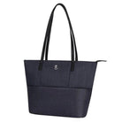 תיק נשיאה גדול SwissDigital TOTE SD-880 בצבע אפור כהה עם לוגו מטאלי, מבט מלפנים בזווית שלוש רבעים