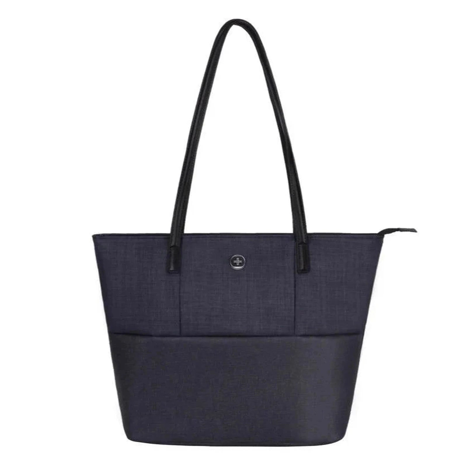 תיק נשיאה אלגנטי SwissDigital TOTE SD-880 בצבע אפור כהה עם ידיות נשיאה ארוכות, מבט חזיתי ישר