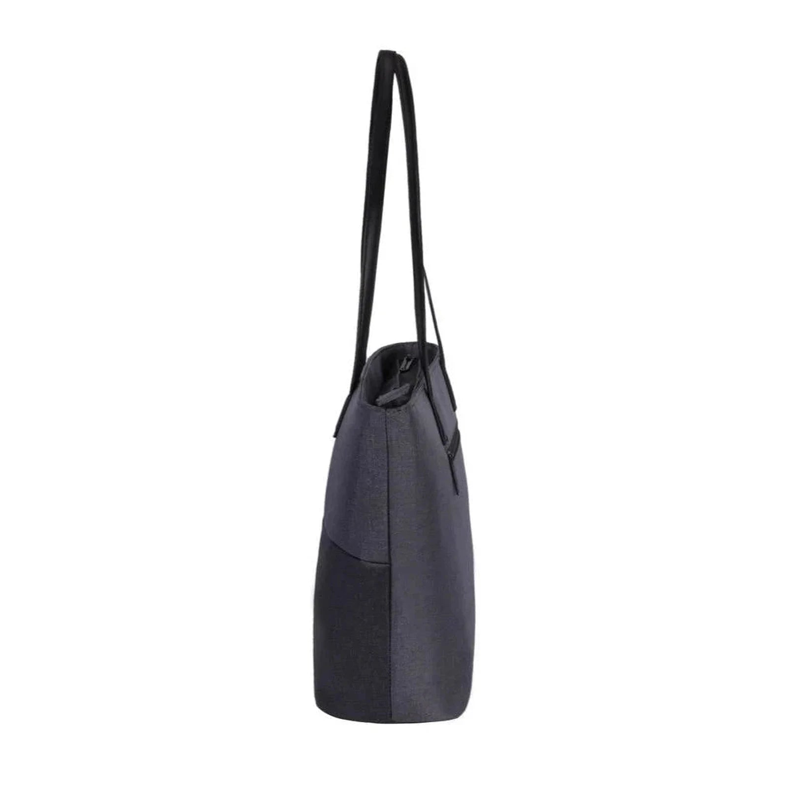 תיק נשיאה SwissDigital TOTE SD-880 אפור כהה עם עומק ארבע עשרה סנטימטר וידיות נשיאה מחוזקות, מבט מהצד