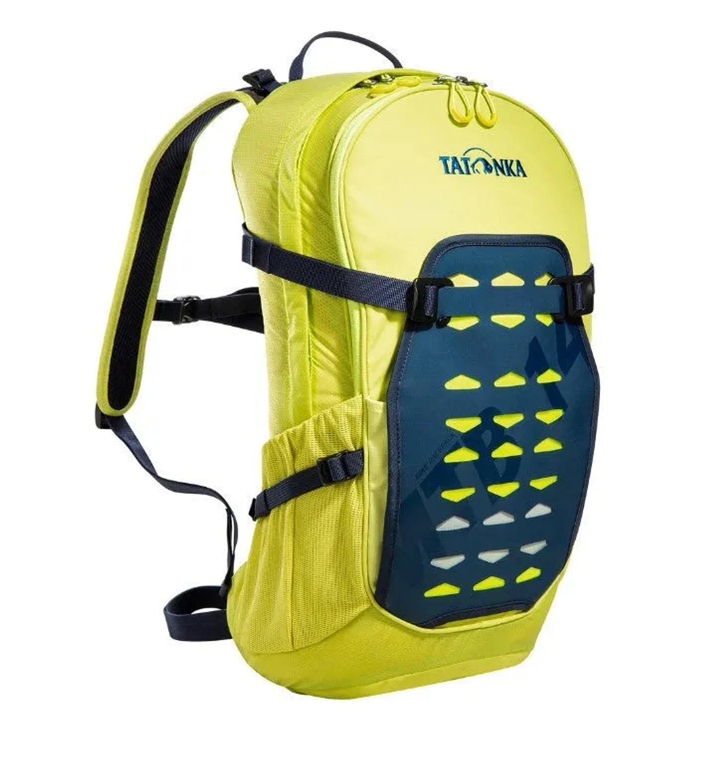 תרמיל רכיבה לאופניים TATONKA Bike Backpack MTB 14 בצבע צהוב, נפח 14 ליטר עם רצועות צד מתכווננות