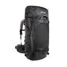 תרמיל טיולים TATONKA Pyrox 45+10 בצבע שחור, נפח 55 ליטר עם מערכת Frame Comfort Light, מבט בזווית