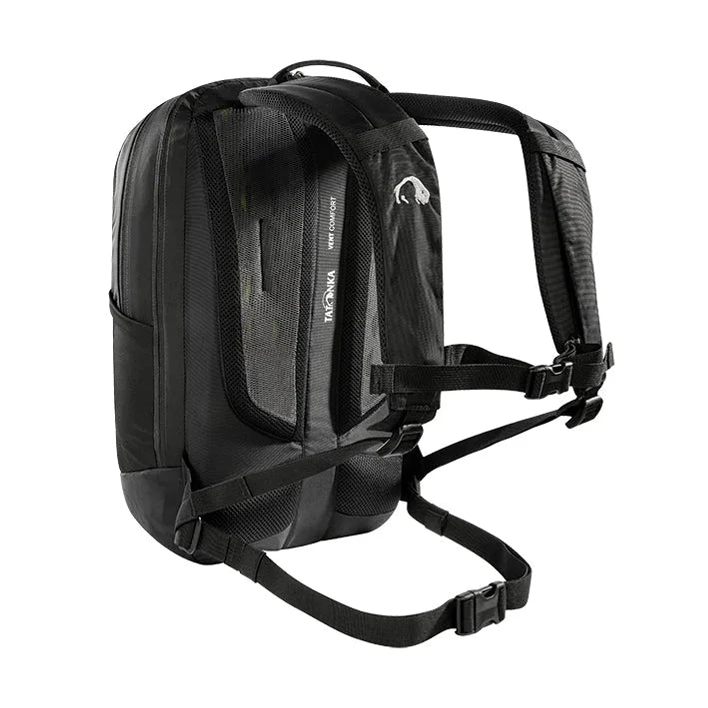 תרמיל גב Tatonka Server Pack 27 בצבע שחור, מערכת גב VENT COMFORT מאווררת ורצועות כתף מרופדות, מבט גב