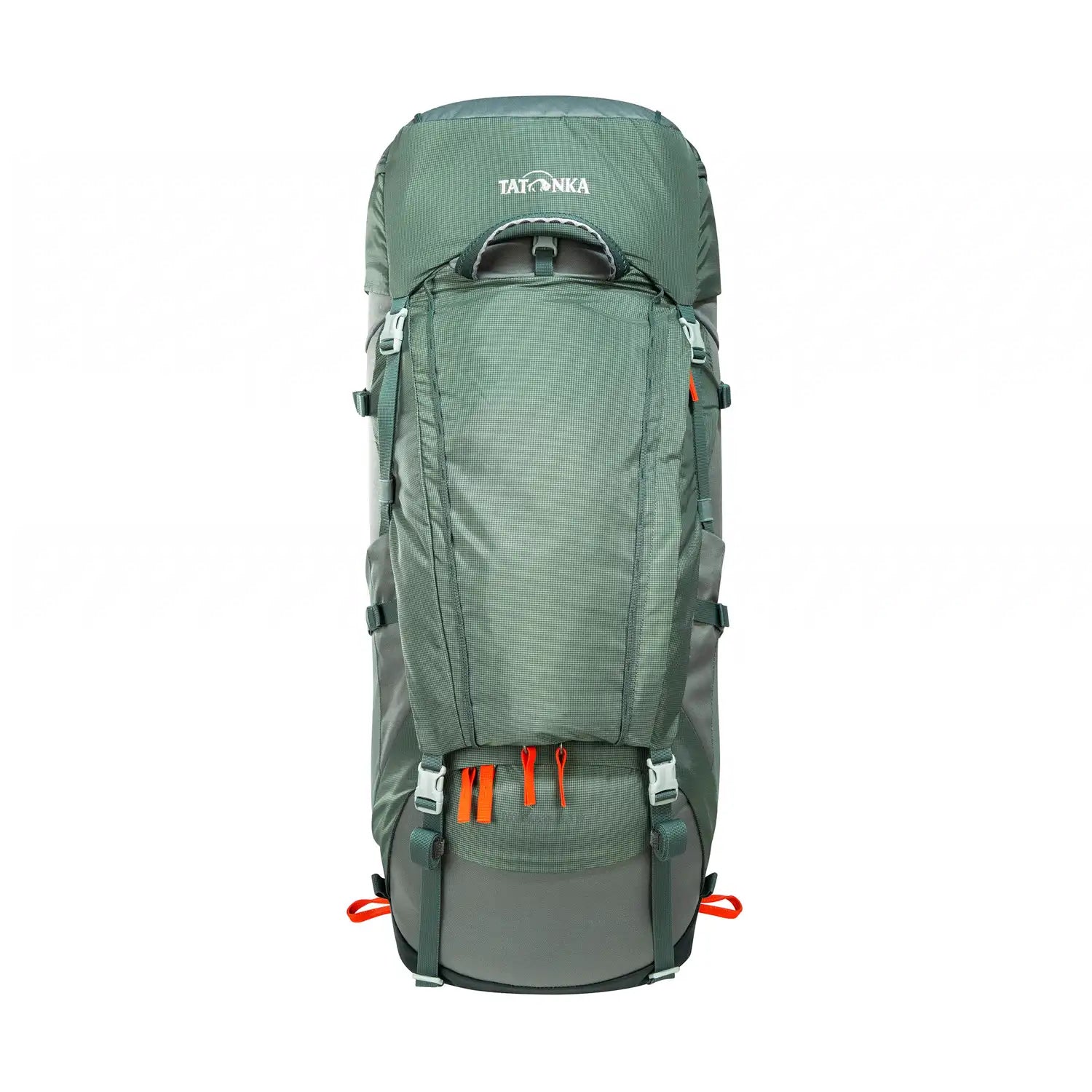 תרמיל גב גדול TATONKA Yukon 60+10 ליטר לנשים בצבע ירוק, מבד Cordura 500 DEN עמיד, מבט קדמי מלא