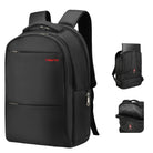 תיק גב יוניסקס למחשב נייד 17 אינץ' Tigernu Casual Business T-B3032A בשחור - מבט קדמי, אחורי וצדדי
