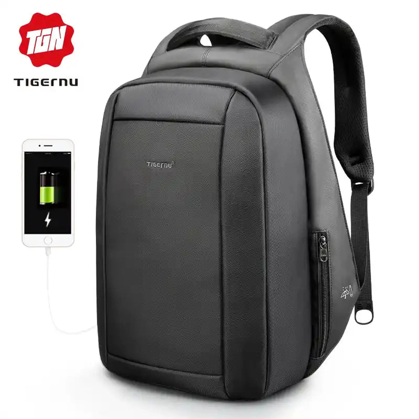 כיס נסתר עם רוכסן על רצועת הכתף של תיק Tigernu T-B3599 עם מחזיק ייעודי למשקפי שמש