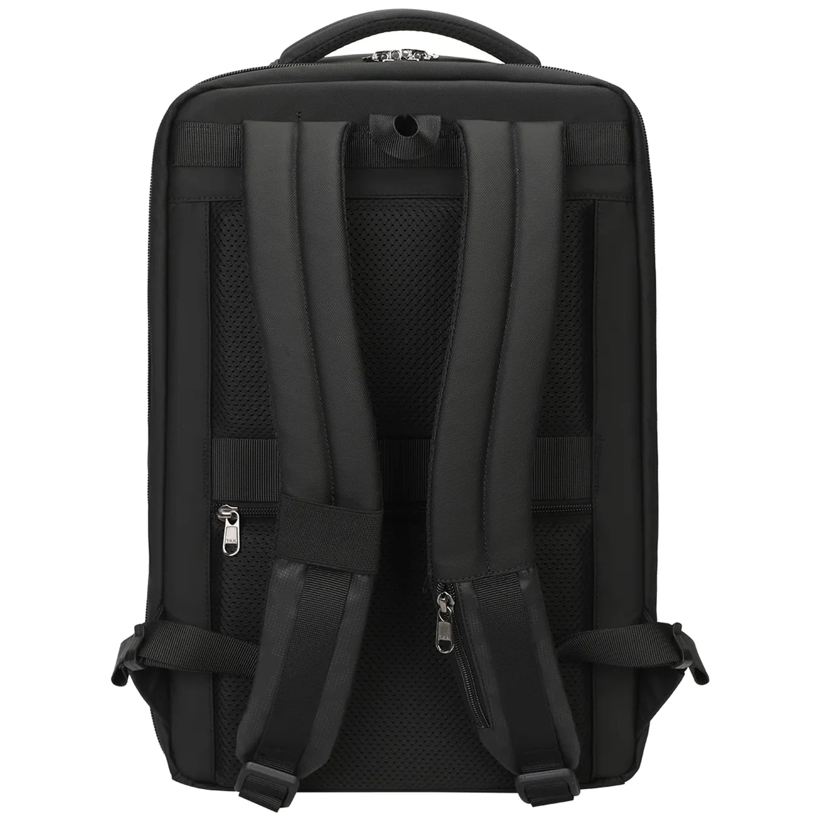 מבט אחורי על תיק גב קשיח Tigernu דגם Urban T-B9152A למחשב נייד 15.6 אינץ' - גב ארגונומי מאוורר ורצועות כתף מרופדות