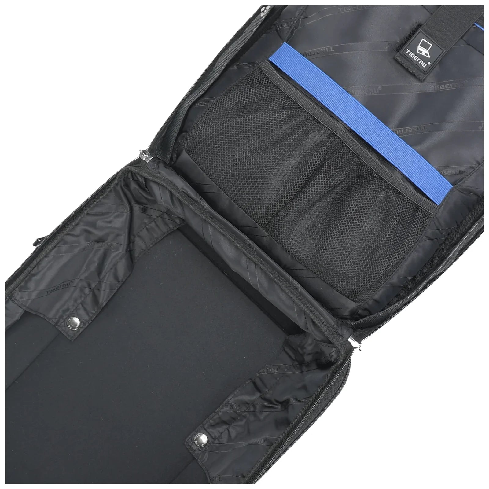 התא הפנימי המרווח של תיק גב קשיח Tigernu דגם Urban T-B9152A למחשב נייד 15.6 אינץ' עם כיסים ברוכסן