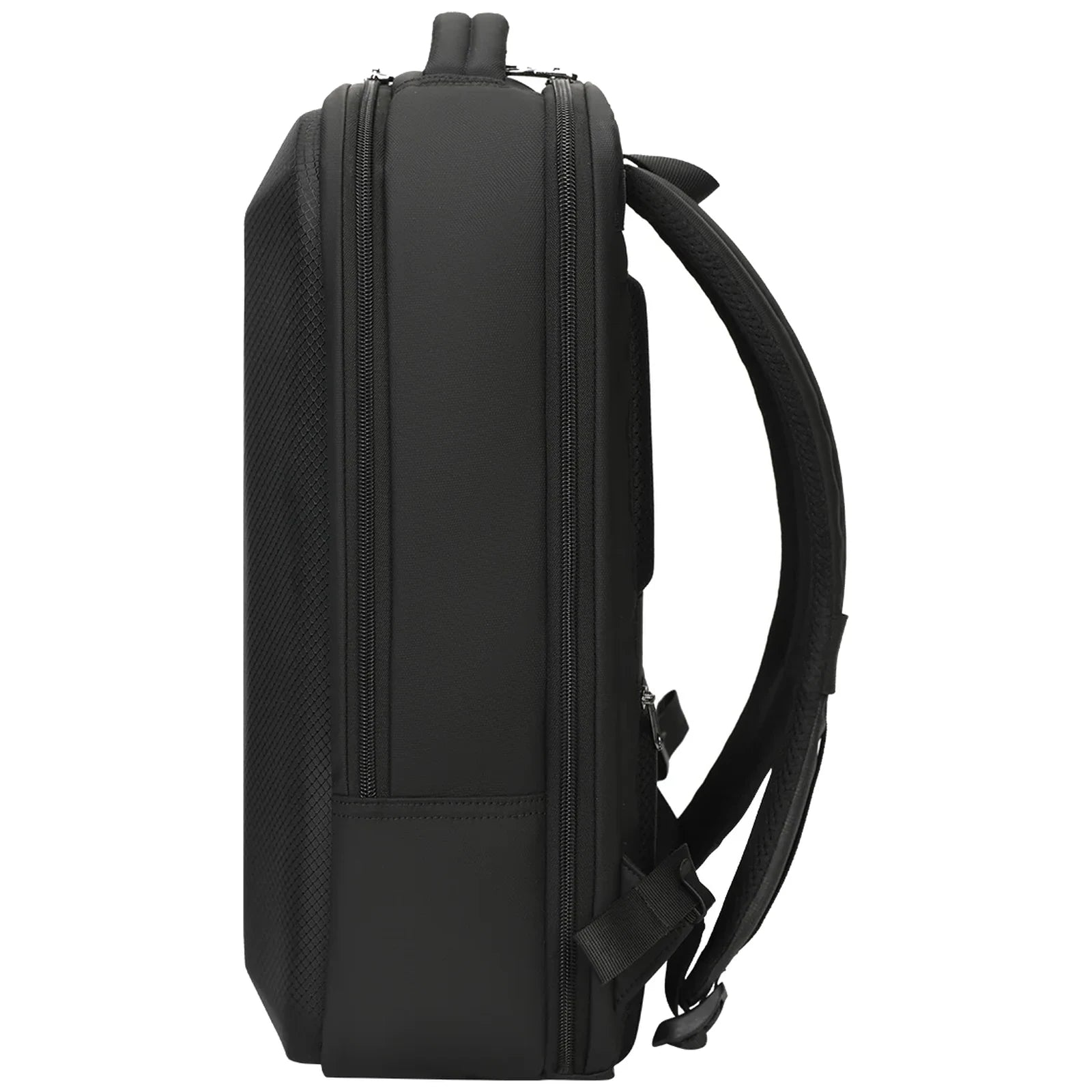 מבט צד על תיק גב קשיח Tigernu דגם Urban T-B9152A למחשב נייד 15.6 אינץ' - פרופיל דק עם כיס צד ורצועת טרולי