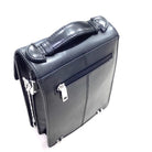 תיק צד מעור אמיתי לגבר TRUSSARDI דגם Vittorio Napoli בצבע שחור עם כיס אחורי ברוכסן, מבט מאחור