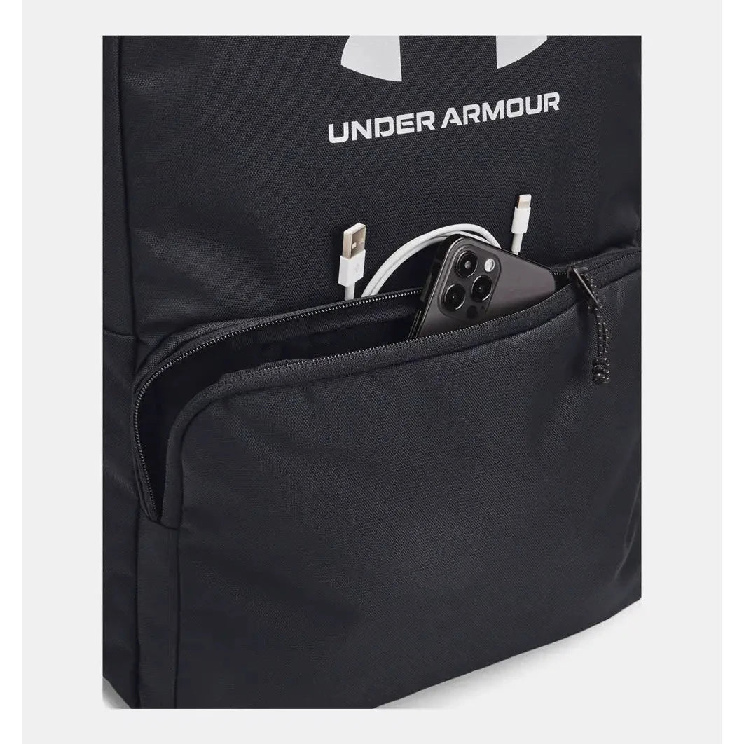 תיק גב Under Armour Loudon 25L תא קדמי פתוח לחפצי ערך לשליפה מהירה עם סמארטפון וכבל טעינה