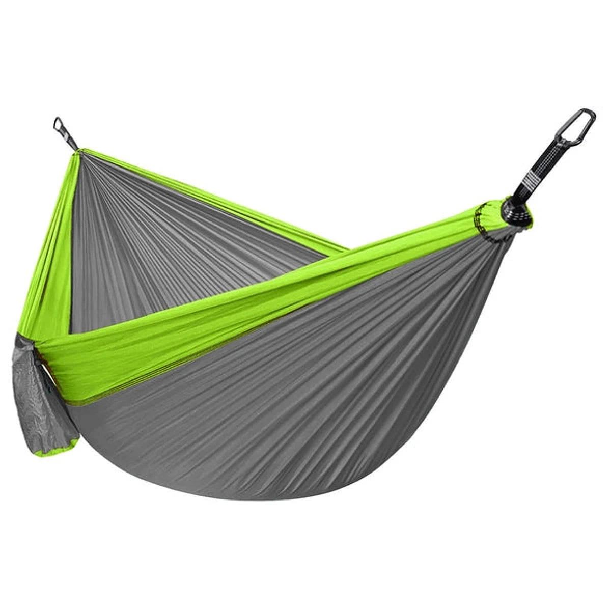 ערסל זוגי Widesea Double Hammock PRO מבד מצנח ריפסטופ 210T בצבע אפור ירוק עם שאקלים לתליה