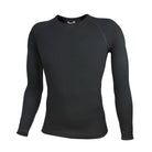 חולצה תרמית לגברים Wilderness Wear Light Merino 100% צמר מרינו אוסטרלי שחורה, מבט מלא מלפנים