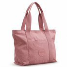 תיק נשיאה YALUNDISI Tote Glossy Bag בבד סטון ווש מבריק בצבע ורוד עתיק - מבט קדמי עם ידיות נשיאה