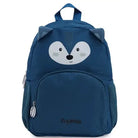 תיק גן לילדים ZOOLITTLE דגם BLUE CAT בצבע נייבי עם הדפס פני חתול, עשוי מבד פוליאסטר חזק, מבט חזית