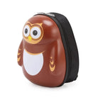 תיק גב תואם לילדים ZOOLITTLE דגם Owl ינשוף חום עם חזית קשיחה פוליקרבונט, רוכסנים כפולים, מבט זווית