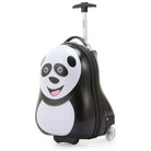 מזוודת ילדים קשיחה ZOOLITTLE Panda 16 אינץ׳ בעיצוב פנדה, פוליקרבונט קל וחזק עם ידית טרולי נשלפת, מבט בזווית