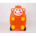 טרולי לילדים ZOOLITTLE Monkey LEGO 18 אינץ, מבט חזית עם פני קוף חיוכיים וגלגלי סיליקון עמידים
