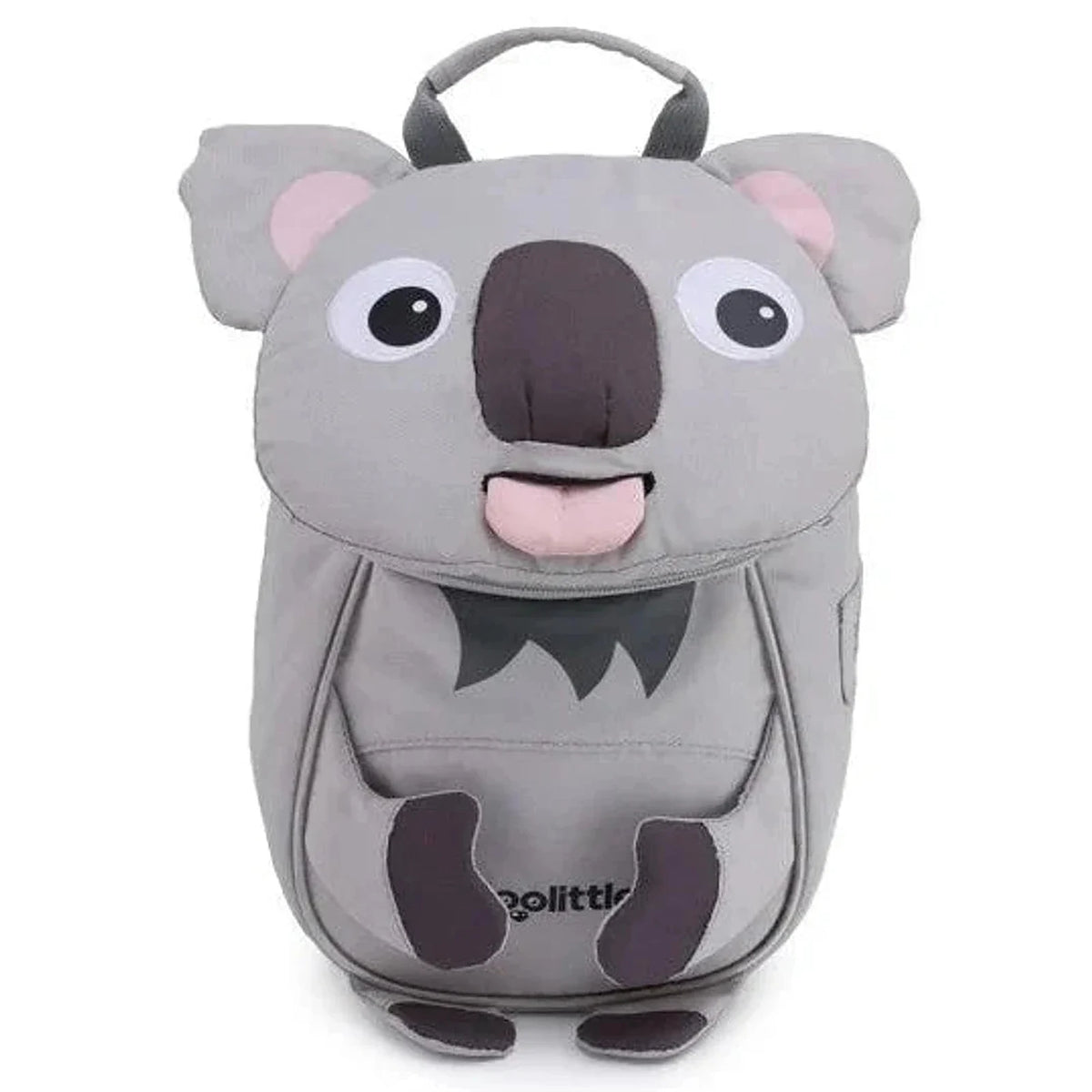 תיק גן לילדים ZOOLITTLE דגם Koala עם עיצוב דובון קואלה בצבע אפור, בד פוליאסטר 600D מוגן מים, מבט חזיתי