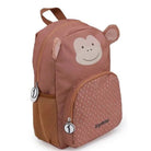 תיק גן לילדים ZOOLITTLE דגם Little Monkey בצבע חום, עשוי בד פוליאסטר חזק עם גב אורטופדי, מבט בזווית