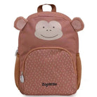 תיק גן לילדים ZOOLITTLE דגם Little Monkey עם עיצוב קוף חמוד, בד פוליאסטר עמיד במידות 34x25x10 סמ, מבט מלפנים