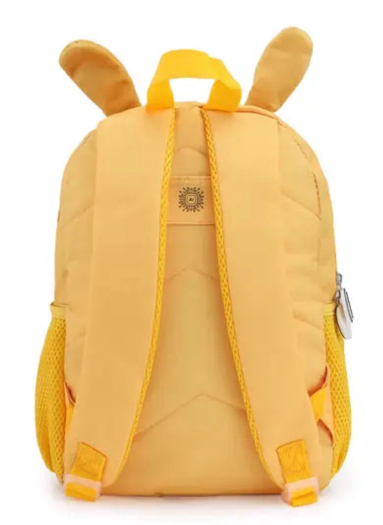תיק גן ZOOLITTLE דגם YELLOW DOG1 צהוב עם גב אורטופדי ורצועות, מבט מאחור - בדיוק עבור ילדכם